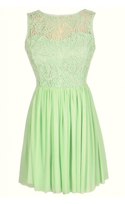 Ready For Romance Crochet Lace Dress in Bright Green